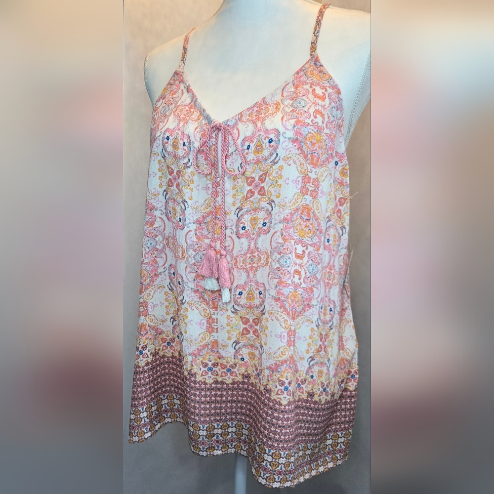 Boho Chic Pink and Orange Women's Tank Top